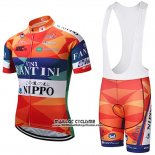 2018 Maillot Ciclismo Vini Fantini Orange et Bleu Manches Courtes et Cuissard