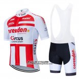 2019 Maillot Ciclismo Corendon Circus Rouge Blanc Manches Courtes et Cuissard