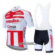 2019 Maillot Ciclismo Corendon Circus Rouge Blanc Manches Courtes et Cuissard