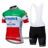 2019 Maillot Ciclismo Deceuninck Quick Step Vert Blanc Rouge Manches Courtes et Cuissard