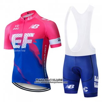 2019 Maillot Ciclismo Ef Education First Bleu Rose Manches Courtes et Cuissard