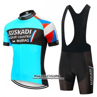 2019 Maillot Ciclismo Euskadi Murias Bleu Noir Manches Courtes et Cuissard