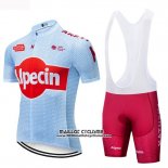 2019 Maillot Ciclismo Katusha Alpecin Lumiere Bleu Rouge Manches Courtes et Cuissard