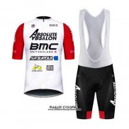 2020 Maillot Ciclismo BMC Absolute Absalon Blanc Rouge Manches Courtes et Cuissard