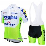 2020 Maillot Ciclismo Deceuninck Quick Step Blanc Vert Manches Courtes et Cuissard