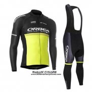 2020 Maillot Ciclismo Orbea Noir Jaune Manches Longues et Cuissard