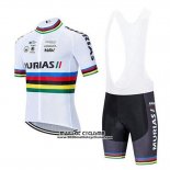 2020 Maillot Ciclismo UCI Mondo Champion Euskadi Murias Blanc Manches Courtes et Cuissard