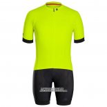 2020 Maillot Cyclisme Bontrage Jaune Manches Courtes et Cuissard