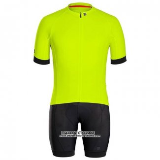 2020 Maillot Cyclisme Bontrage Jaune Manches Courtes et Cuissard