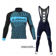 2021 Maillot Cyclisme Bjorka Bleu Manches Longues et Cuissard