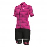 2022 Maillot Cyclisme Femme ALE Fuchsia Manches Courtes et Cuissard