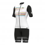 2022 Maillot Cyclisme Femme ALE Rose Blanc Manches Courtes et Cuissard