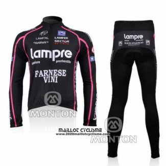 2010 Maillot Ciclismo Lampre Farnese Vini Manches Longues et Cuissard Noir Manches Longues et Cuissard