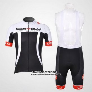 2011 Maillot Ciclismo Castelli Noir et Blanc Manches Courtes et Cuissard