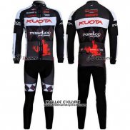 2011 Maillot Ciclismo Kuota Noir et Gris Manches Longues et Cuissard