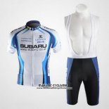 2011 Maillot Ciclismo Subaru Azur et Blanc Manches Courtes et Cuissard