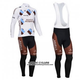 2013 Maillot Ciclismo Ag2r La Mondiale Marron Manches Longues et Cuissard