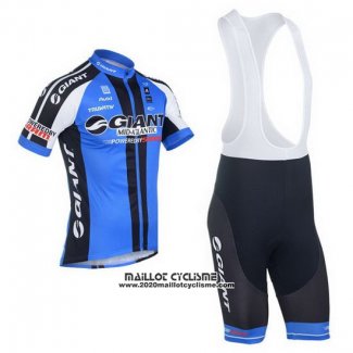 2013 Maillot Ciclismo Giant Noir et Bleu Manches Courtes et Cuissard