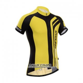 2014 Maillot Ciclismo Fox Cyclingbox Noir et Jaune Manches Courtes et Cuissard