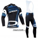 2014 Maillot Ciclismo Orbea Noir et Bleu Manches Longues et Cuissard