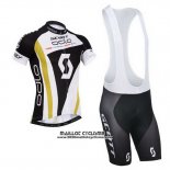 2014 Maillot Ciclismo Scott Noir et Blanc Manches Courtes et Cuissard