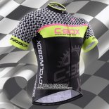 2015 Maillot Ciclismo Fox Cyclingbox Noir et Vert Manches Courtes et Cuissard
