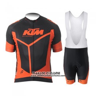 2015 Maillot Ciclismo KTM Orange et Noir Manches Courtes et Cuissard