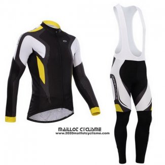 2015 Maillot Ciclismo Northwave Noir et Jaune Manches Longues et Cuissard