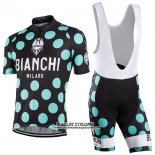 2016 Maillot Ciclismo Bianchi Vert et Noir Manches Courtes et Cuissard