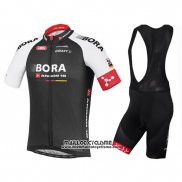 2016 Maillot Ciclismo Bora Noir et Rouge Manches Courtes et Cuissard