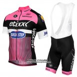 2016 Maillot Ciclismo Etixx Quick Step Rose et Noir Manches Courtes et Cuissard