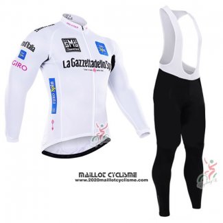 2016 Maillot Ciclismo Giro D'italie Blanc et Bleu Manches Longues et Cuissard