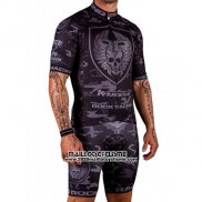 2016 Maillot Ciclismo Rock Racing Marron et Gris Manches Courtes et Cuissard