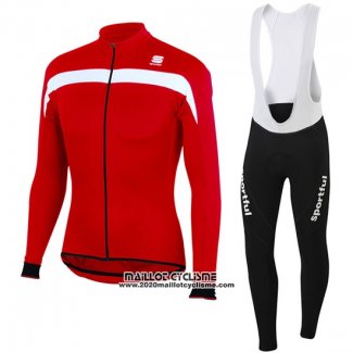 2016 Maillot Ciclismo Sportful Rouge et Blanc Manches Longues et Cuissard