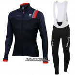 2016 Maillot Ciclismo Sportful Rouge et Noir Manches Longues et Cuissard