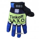 2016 Saxo Bank Tinkoff Gants Doigts Longs Ciclismo Bleu