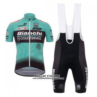 2017 Maillot Ciclismo Bianchi Countervail Vert Manches Courtes et Cuissard