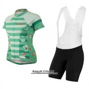 2017 Maillot Ciclismo Femme Pearl Izumi Vert Manches Courtes et Cuissard