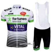 2017 Maillot Ciclismo Fortuneo Vital Concept Blanc Manches Courtes et Cuissard