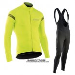 2017 Maillot Ciclismo Northwave Ml Jaune Manches Longues et Cuissard