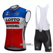 2018 Gilet Coupe-vent Lotto Soudal Bleu et Rouge