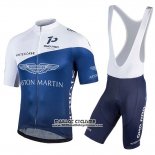 2018 Maillot Ciclismo One Pro Blanc et Fonce Bleu Manches Courtes et Cuissard