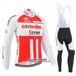 2019 Maillot Ciclismo Corendon Circus Blanc Rouge Manches Longues et Cuissard