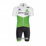 2019 Maillot Ciclismo Dimension Data Vert Blanc Manches Courtes et Cuissard