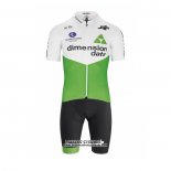 2019 Maillot Ciclismo Dimension Data Vert Blanc Manches Courtes et Cuissard