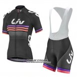 2019 Maillot Ciclismo Femme Liv Noir Fuchsia Manches Courtes et Cuissard