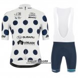 2019 Maillot Ciclismo Tour Down Under Bleu Blanc Manches Courtes et Cuissard