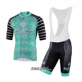 2020 Maillot Ciclismo Bianchi Bleu Noir Manches Courtes et Cuissard