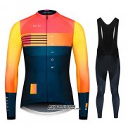 2020 Maillot Ciclismo NDLSS Bleu Jaune Manches Longues et Cuissard