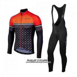 2020 Maillot Ciclismo Nalini Orange Noir Manches Longues et Cuissard